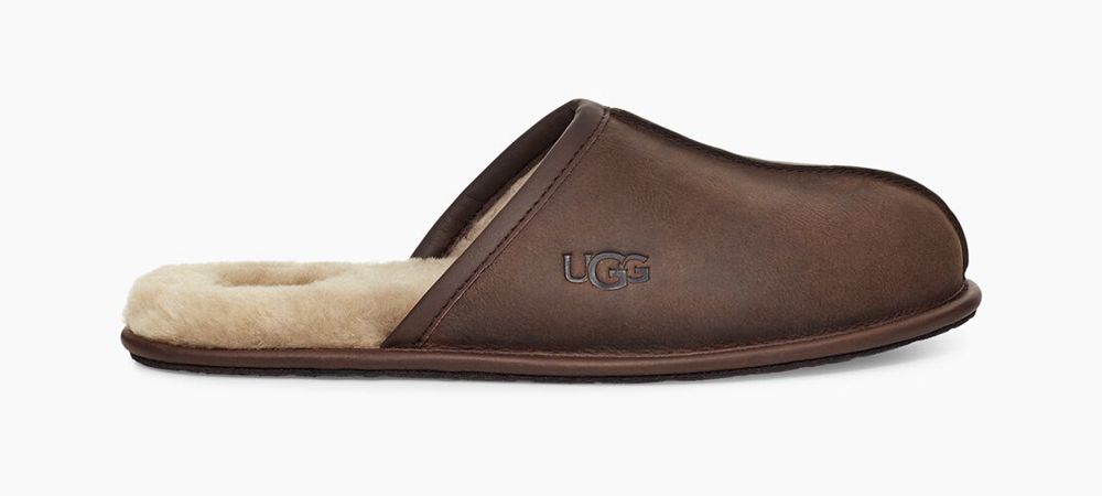 Ugg Slipper Mens - Ugg Scuff Slip-On Chocolate - 180XAOQZH